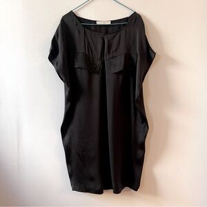 Stella McCartney Black Silk Charmeuse Shift Dress EU 42/US 6